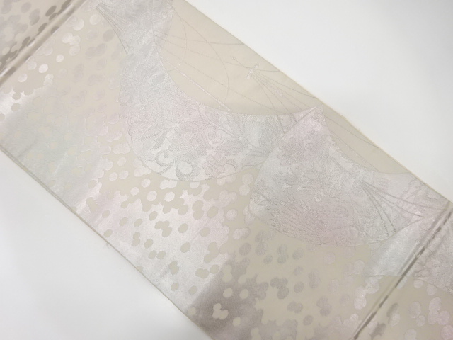JAPANESE KIMONO / ANTIQUE FUKURO OBI / SILK / WOVEN FLOWER & BIRD